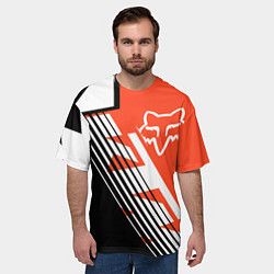 Футболка оверсайз мужская FOX X KTM Сollaboration, цвет: 3D-принт — фото 2