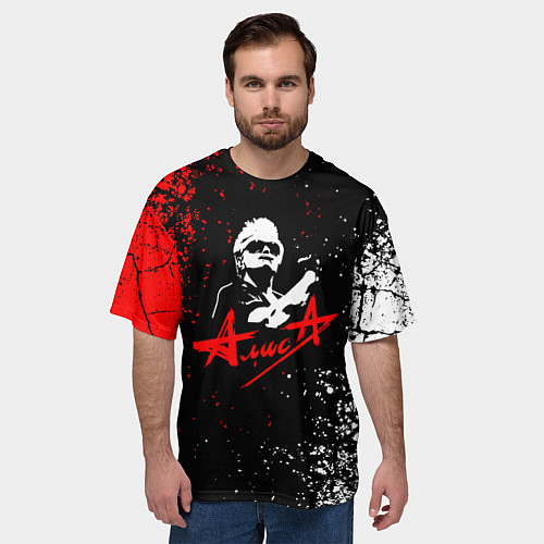 Мужская футболка оверсайз Alisa алиса кинчев / 3D-принт – фото 3