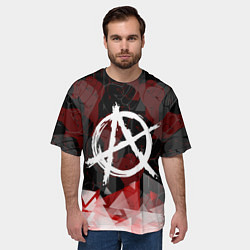 Футболка оверсайз мужская Анархия - гражданская оборона Вперёд, цвет: 3D-принт — фото 2