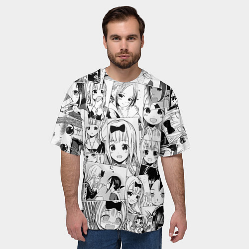 Мужская футболка оверсайз Госпожа Кагуя паттерн / 3D-принт – фото 3