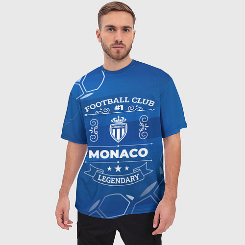 Мужская футболка оверсайз Monaco Football Club Number 1 / 3D-принт – фото 3