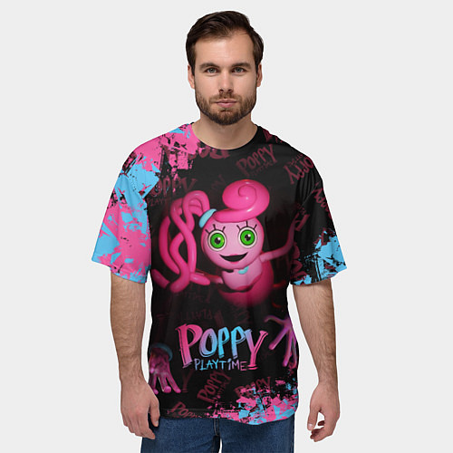 Мужская футболка оверсайз Mommy Poppy Playtime / 3D-принт – фото 3
