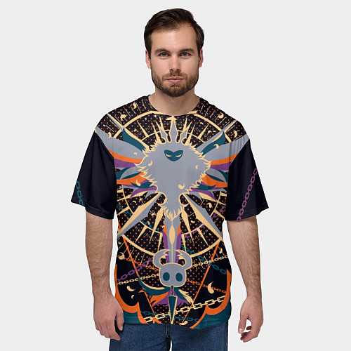 Мужская футболка оверсайз Рыцарь и Лучезарность Hollow Knight / 3D-принт – фото 3