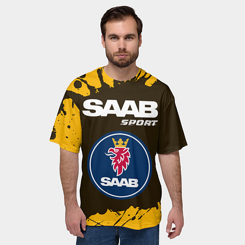 Мужская футболка оверсайз СААБ Sport - Краска / 3D-принт – фото 3