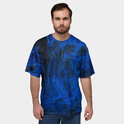 Футболка оверсайз мужская Синий абстрактный дым, цвет: 3D-принт — фото 2