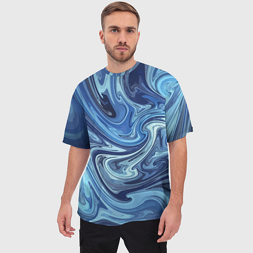 Мужская футболка оверсайз Абстрактный авангардный паттерн Abstract avant-gar / 3D-принт – фото 3