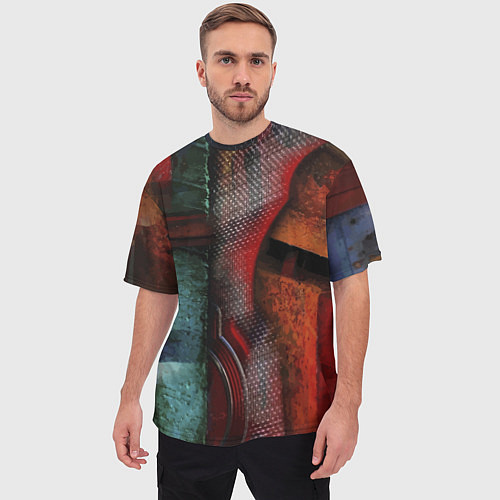 Мужская футболка оверсайз Урбанистический паттерн Urban pattern / 3D-принт – фото 3