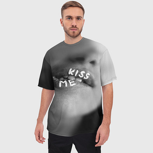Мужская футболка оверсайз Kiss- me / 3D-принт – фото 3