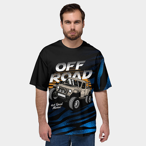 Мужская футболка оверсайз OFF - ROAD Внедорожник / 3D-принт – фото 3