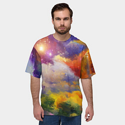 Футболка оверсайз мужская Красочный горный пейзаж Грузия Colorful mountain l, цвет: 3D-принт — фото 2