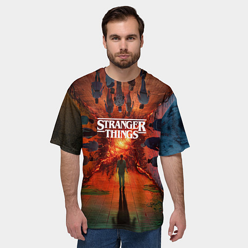 Мужская футболка оверсайз Stranger Things 4 Измерения / 3D-принт – фото 3