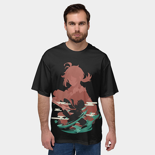 Мужская футболка оверсайз KAZUHA GENSHIN IMPACT / 3D-принт – фото 3