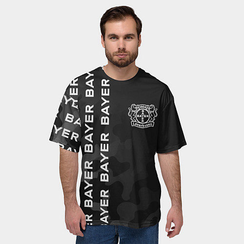 Мужская футболка оверсайз BAYER Милитари / 3D-принт – фото 3