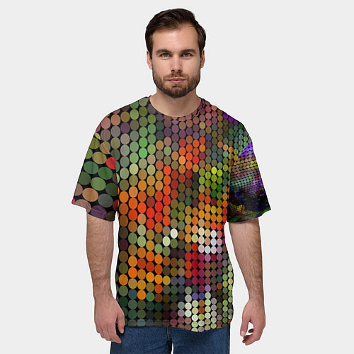 Мужская футболка оверсайз Диско шар / 3D-принт – фото 3