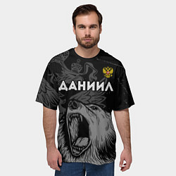 Футболка оверсайз мужская Даниил Россия Медведь, цвет: 3D-принт — фото 2