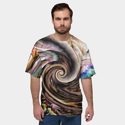 Мужская футболка оверсайз Картина-абстракция Ураган / 3D-принт – фото 3