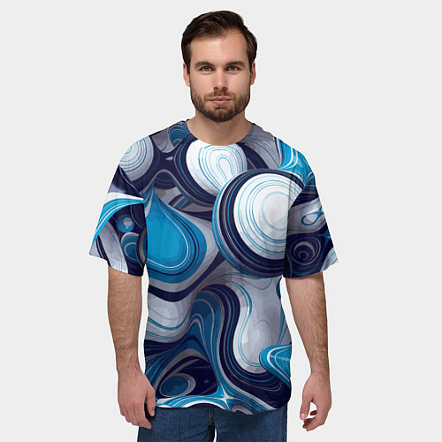 Мужская футболка оверсайз Авангардный объёмный паттерн Avant-garde volumetri / 3D-принт – фото 3