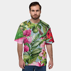 Футболка оверсайз мужская Цветы Эдема, цвет: 3D-принт — фото 2