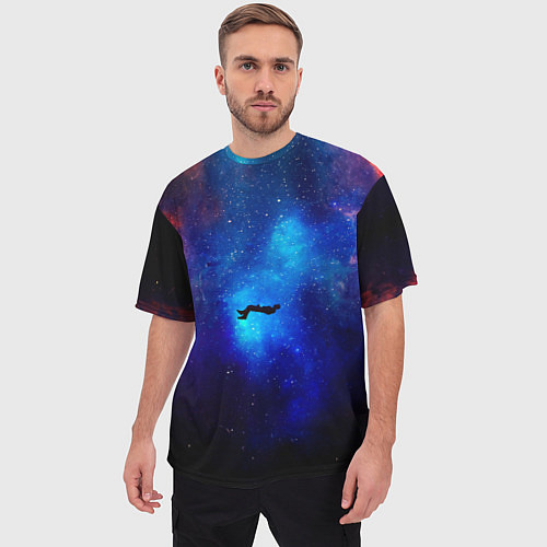 Мужская футболка оверсайз Потерянный человек в космосе / 3D-принт – фото 3
