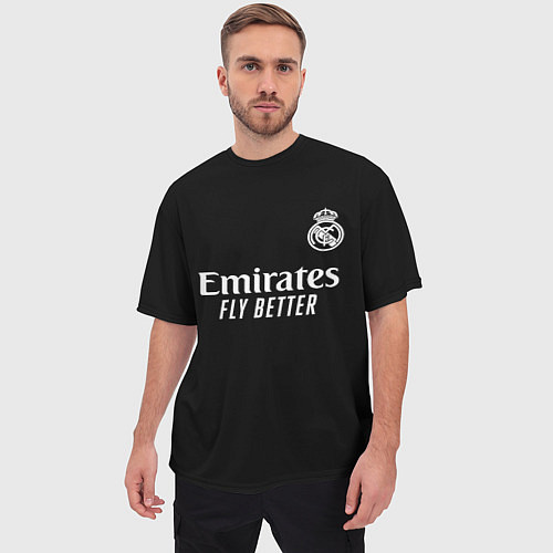 Мужская футболка оверсайз Real Madrid Vinicius Jr Реал Мадрид Винисиус / 3D-принт – фото 3