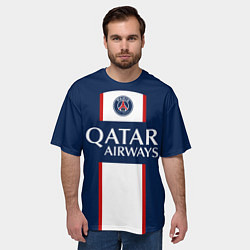 Футболка оверсайз мужская PSG NEYMAR JR ПСЖ НЕЙМАР ДОМАШНЯЯ ФОРМА 2223, цвет: 3D-принт — фото 2