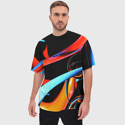 Мужская футболка оверсайз Авангардная объёмная композиция Avant-garde three / 3D-принт – фото 3