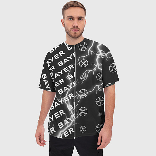 Мужская футболка оверсайз BAYER - Молнии Паттерны / 3D-принт – фото 3