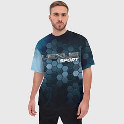 Футболка оверсайз мужская ЛЕКСУС Sport Соты, цвет: 3D-принт — фото 2
