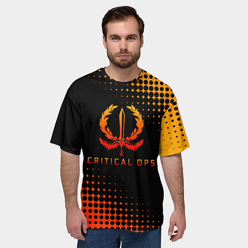 Мужская футболка оверсайз Critical Ops К-ОПС / 3D-принт – фото 3