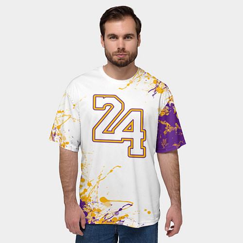 Мужская футболка оверсайз Коби Брайант Lakers 24 / 3D-принт – фото 3