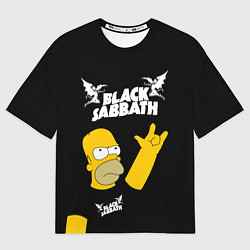 Футболка оверсайз мужская Black Sabbath Гомер Симпсон Simpsons, цвет: 3D-принт