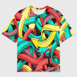 Футболка оверсайз мужская ПЕРЕПЛЕТАЮЩИЕСЯ СТРЕЛКИ, цвет: 3D-принт