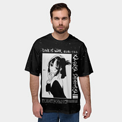 Футболка оверсайз мужская KAGUYA SHINOMIYA В ЛЮБВИ КАК НА ВОЙНЕ, цвет: 3D-принт — фото 2