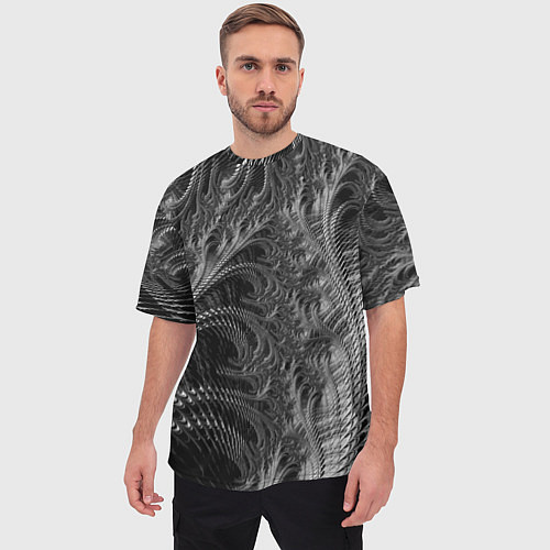 Мужская футболка оверсайз Абстрактный фрактальный паттерн Abstract Fractal p / 3D-принт – фото 3