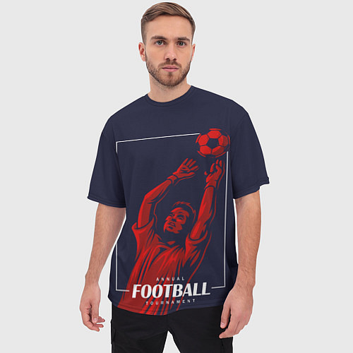 Мужская футболка оверсайз Football Goalkeeper / 3D-принт – фото 3