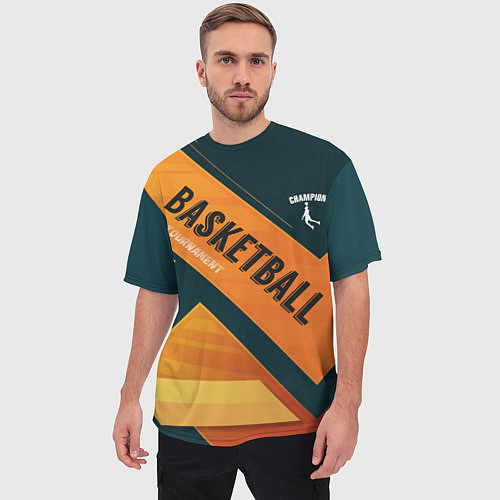 Мужская футболка оверсайз Basketball Champion / 3D-принт – фото 3