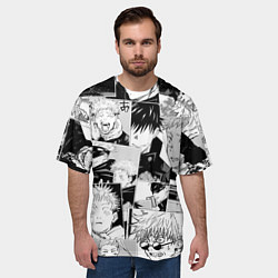 Футболка оверсайз мужская Магическая битва паттерн, цвет: 3D-принт — фото 2