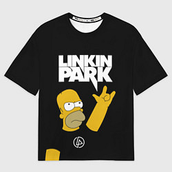 Футболка оверсайз мужская LINKIN PARK ГОМЕР СИМПСОН, SIMPSONS, цвет: 3D-принт