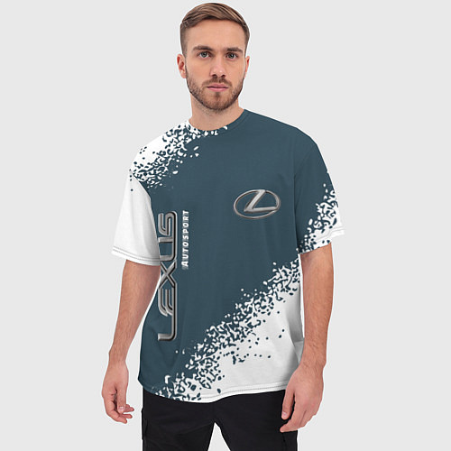 Мужская футболка оверсайз LEXUS Autosport Спрей / 3D-принт – фото 3