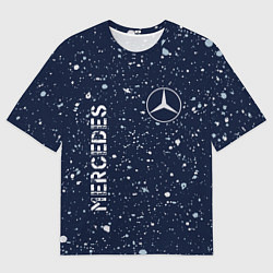 Футболка оверсайз мужская МЕРСЕДЕС Mercedes Брызги, цвет: 3D-принт