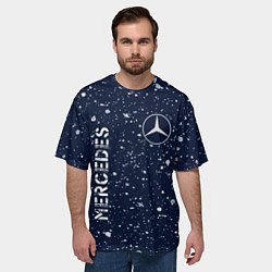 Футболка оверсайз мужская МЕРСЕДЕС Mercedes Брызги, цвет: 3D-принт — фото 2