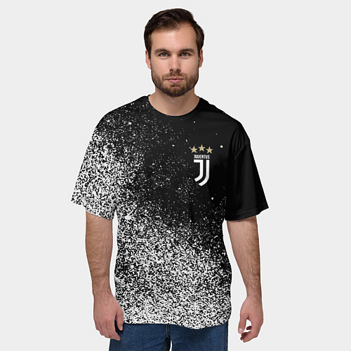 Мужская футболка оверсайз Ювентус краска / 3D-принт – фото 3