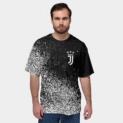 Футболка оверсайз мужская Ювентус краска, цвет: 3D-принт — фото 2