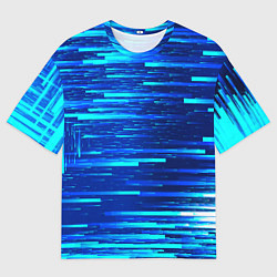 Футболка оверсайз мужская BLUE STRIPES, цвет: 3D-принт