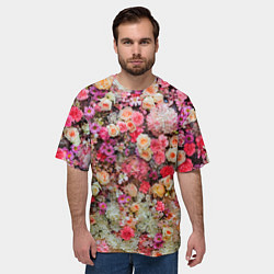 Футболка оверсайз мужская MILLION MULTICOLORED FLOWERS, цвет: 3D-принт — фото 2
