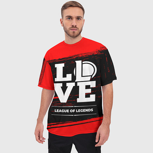 Мужская футболка оверсайз League of Legends Love Классика / 3D-принт – фото 3