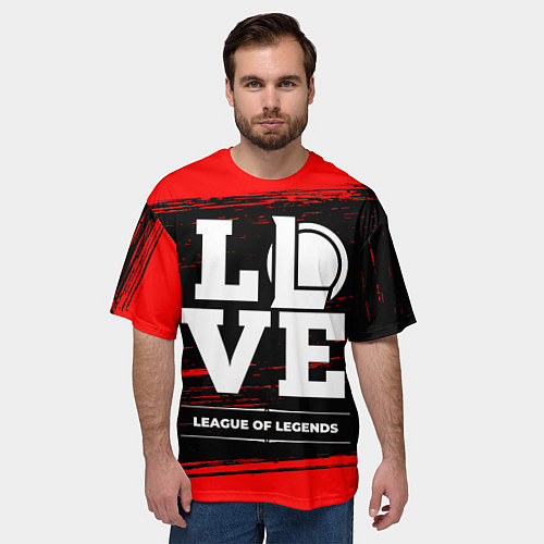 Мужская футболка оверсайз League of Legends Love Классика / 3D-принт – фото 3