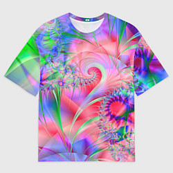 Футболка оверсайз мужская WRITHING COLORED FRACTALS, цвет: 3D-принт