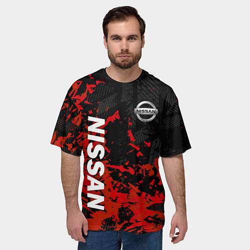 Мужская футболка оверсайз Nissan Спортивный стиль / 3D-принт – фото 3
