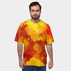 Футболка оверсайз мужская Желтые-листья, цвет: 3D-принт — фото 2